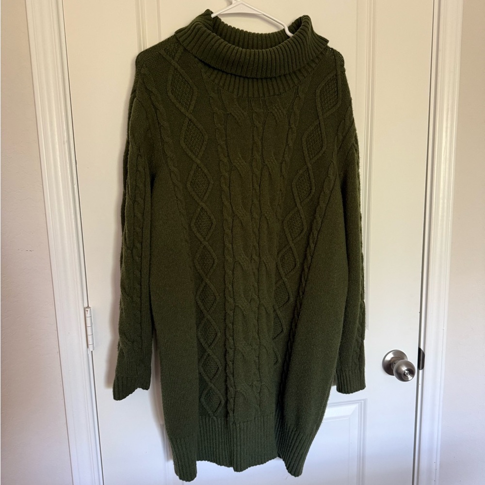 Eloquii Elements Forest Green Ribbed Cardigan